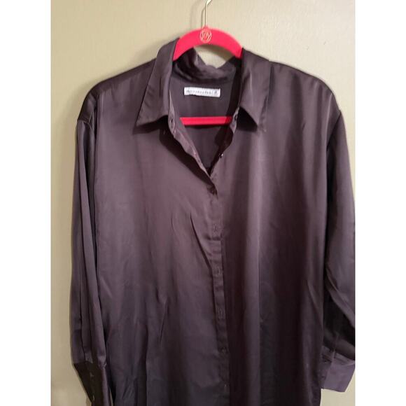 Abercrombie and Fitch Brown cotton blend longsleeved shirt dress women’s medium - Picture 1 of 6